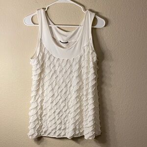 Source Unknown White Textured Tank Top
